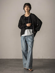 【WEB限定】シャツレイヤード風プルオーバー≪手洗い可能≫