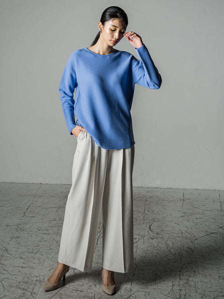 【大きいサイズ】【手洗い可能】前後2wayウールカシミヤニットプルオーバー