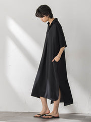 【WEB限定】スキッパーチュニックワンピース≪洗濯機で洗える≫