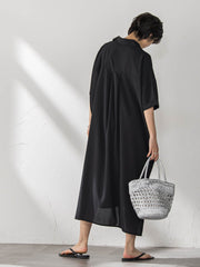 【WEB限定】スキッパーチュニックワンピース≪洗濯機で洗える≫