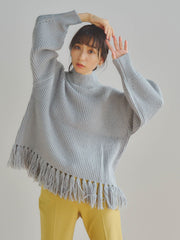 【WEB別注】ブレンドヤーンフリンジニット≪手洗い可能≫