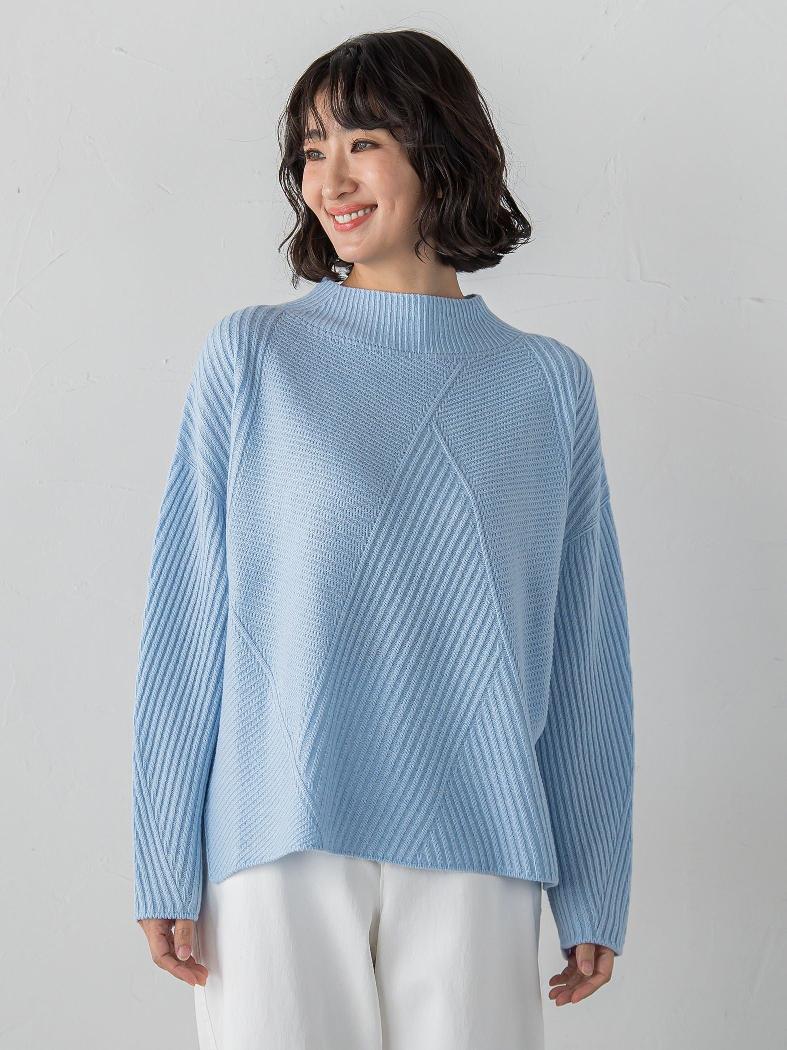 ヘリンボーンニット