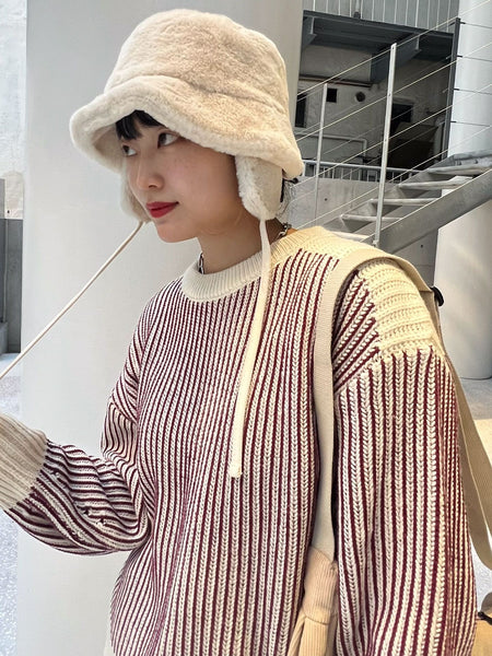 【KOREAN ITEM】耳当てファーバケットハット