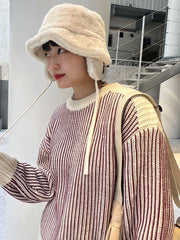 【KOREAN ITEM】耳当てファーバケットハット
