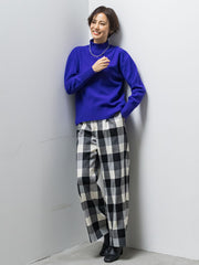 【洗えるニット】ウールカシミヤハイネックプルオーバー