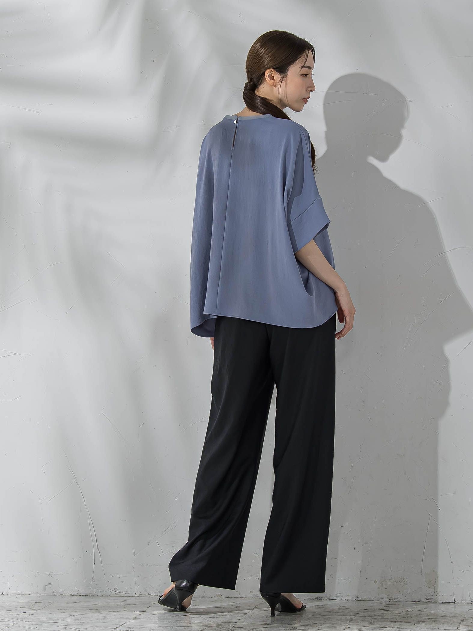 ハイストレッチカットソーブラウス≪洗濯機で洗える≫