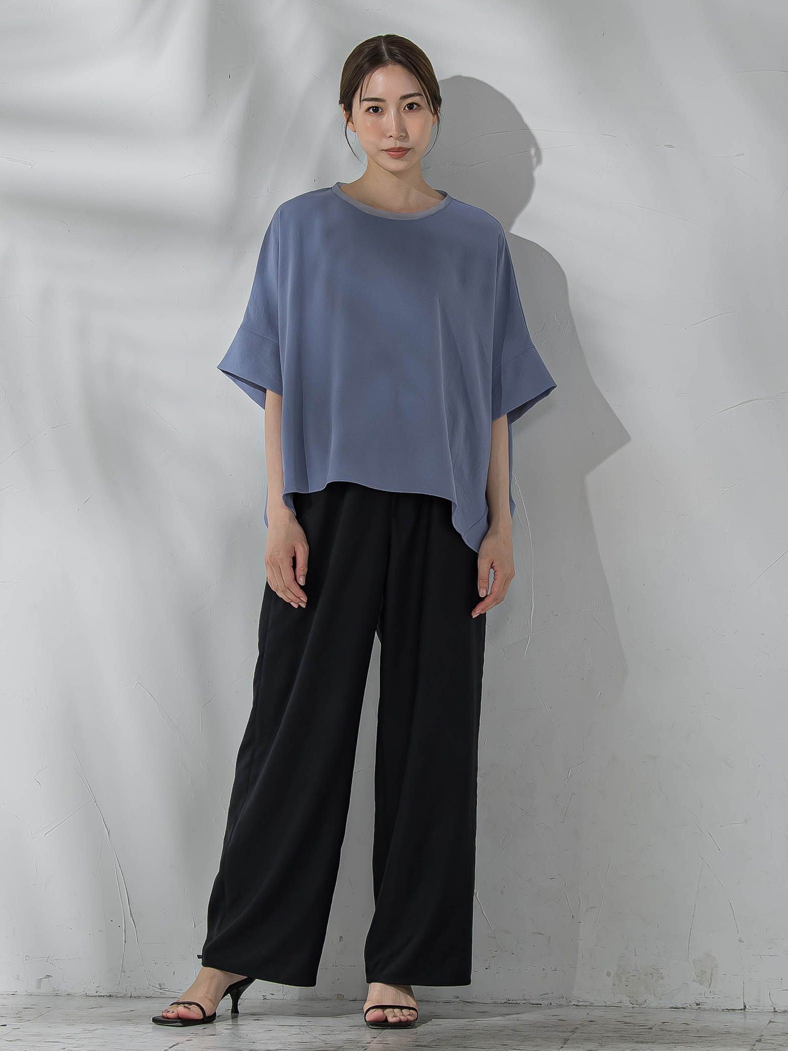 ハイストレッチカットソーブラウス≪洗濯機で洗える≫