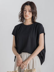 【WEB限定】カットジョーゼット肩ラメプルオーバー≪手洗い可能≫