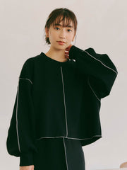 【WEB別注】ダンボール配色ラインプルオーバー≪手洗い可能/セットアップ可能≫