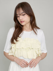 ギャザーフリルTシャツ≪手洗い可能≫
