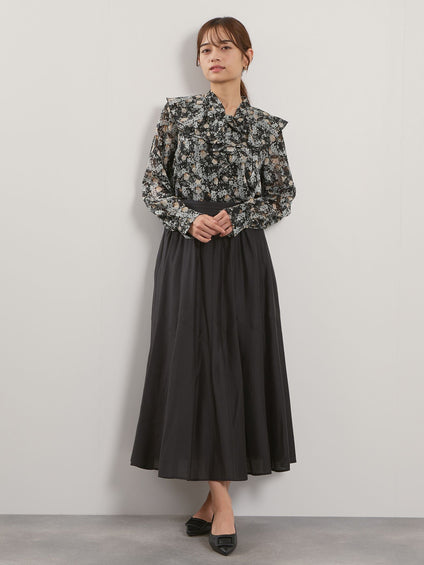 シルキーローンウエストプリーツスカート≪手洗い可能≫