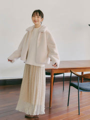 ラメチュールプリーツスカート≪洗濯機で洗える≫