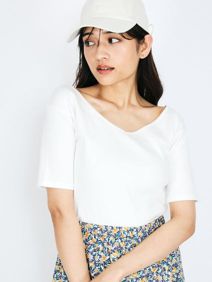 テレコボートネック2WAYトップス≪手洗い可能≫