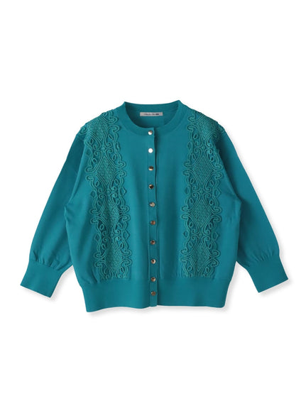 レースニットカーディガン≪手洗い可能≫