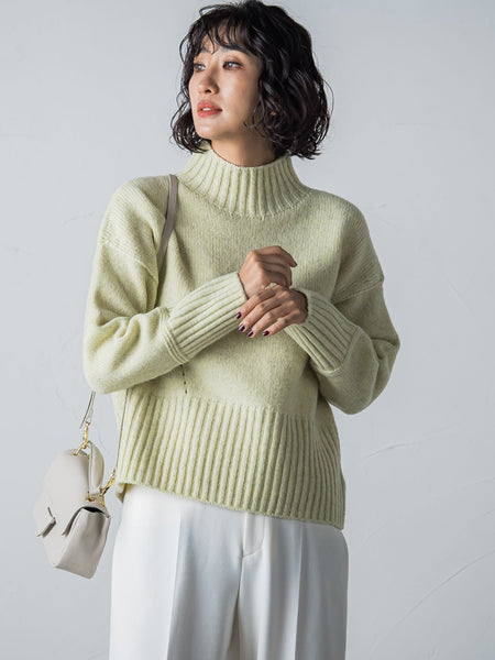 【洗えるニット】RICHESSEハイネックプルオーバー≪WEB別注サイズあり≫