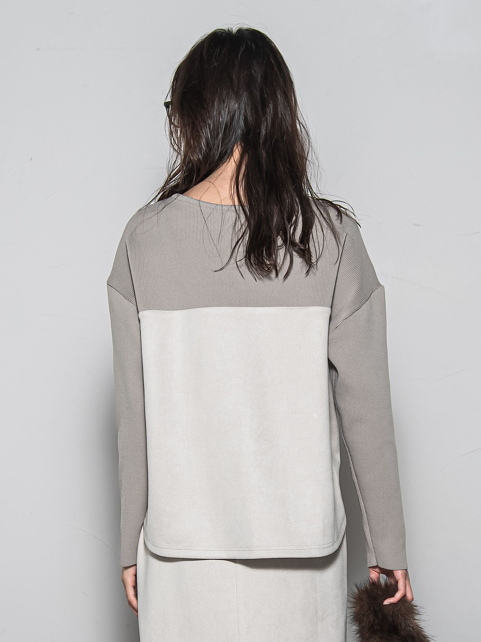 【新色追加】スウェード調×ニットスカートセットアップ≪手洗い可能≫