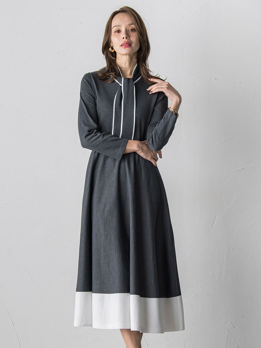 バイカラーニットワンピース≪手洗い可能≫ | Viaggio Blu（ビアッジョ