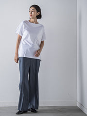 【WEB限定】デニム見えシャンブレーワイドパンツ≪洗濯機で洗える≫