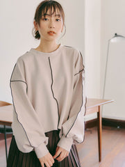 【WEB別注】ダンボール配色ラインプルオーバー≪手洗い可能/セットアップ可能≫