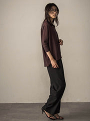 LEVITAシアーVネックドルマンニットプルオーバー≪手洗い可能≫