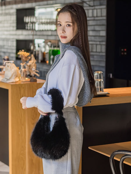 【KOREAN ITEM】マフラー付フードニット帽