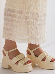 シャーリングシフォンタイトスカート≪手洗い可能≫