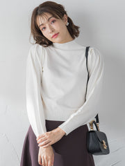モッチリしっとりシアバター加工 ドットジャガードニット ≪手洗い可能≫
