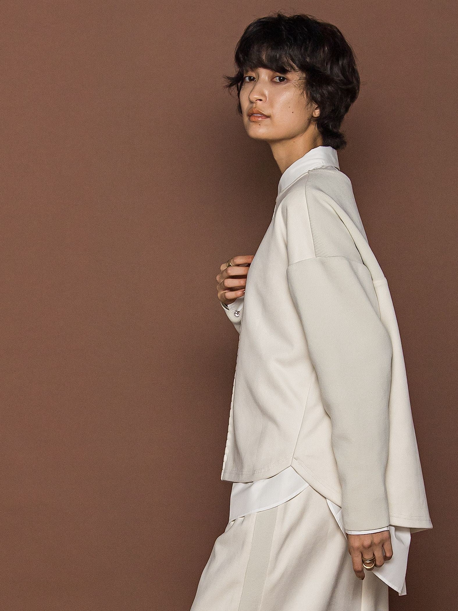 【新色追加】スウェード調×ニットスカートセットアップ≪手洗い可能≫