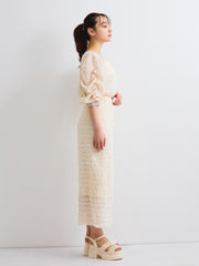 シャーリングシフォンタイトスカート≪手洗い可能≫