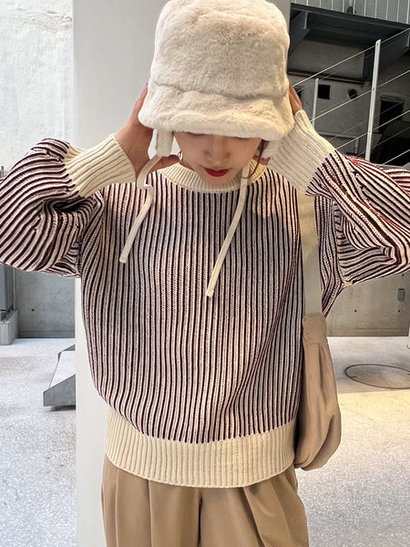 【KOREAN ITEM】耳当てファーバケットハット