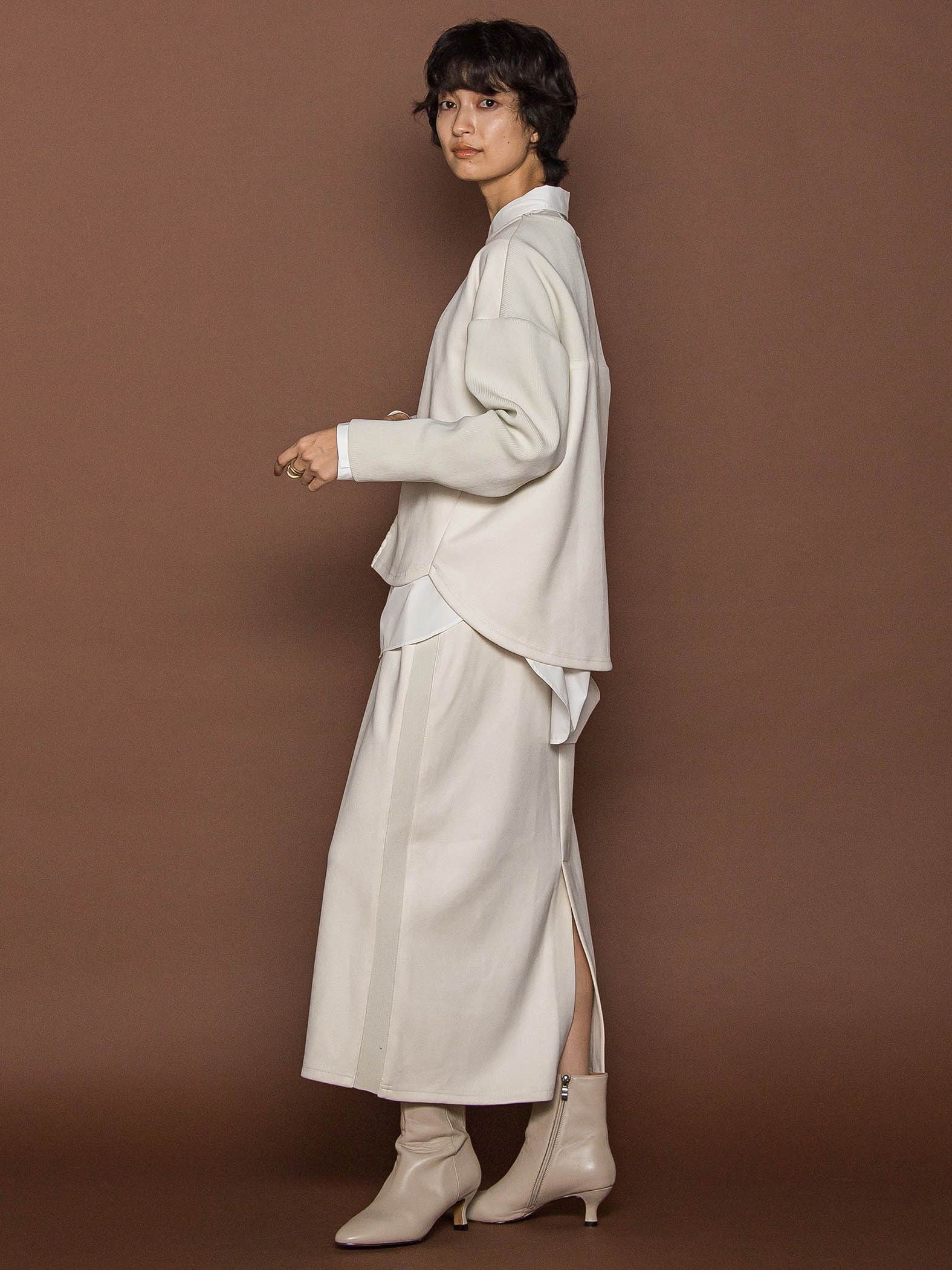 【新色追加】スウェード調×ニットスカートセットアップ≪手洗い可能≫