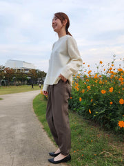 【WEB限定】 ≪洗えるニット≫ラウンドネックニット≪Lサイズあり≫