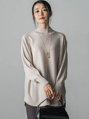 【WEB限定】≪洗えるニット/Lサイズあり≫すっきりハイネックニット