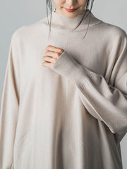 【WEB限定】≪洗えるニット/Lサイズあり≫すっきりハイネックニット