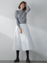 【S/M/L展開】冬仕様 美シルエットロングフレアスカート ≪洗濯機で洗える≫