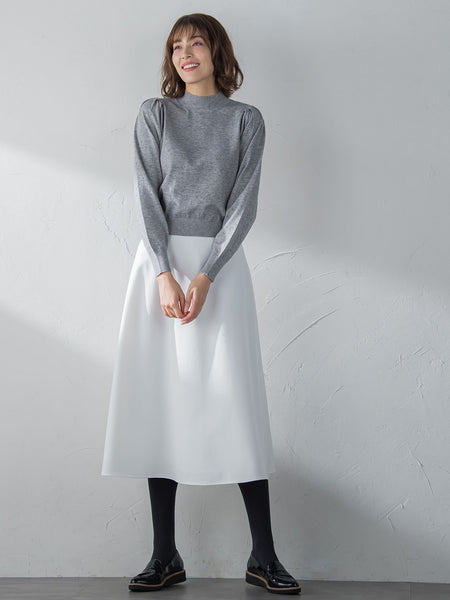 【S/M/L展開】冬仕様 美シルエットロングフレアスカート ≪洗濯機で洗える≫