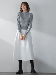 【S/M/L展開】冬仕様 美シルエットロングフレアスカート ≪洗濯機で洗える≫