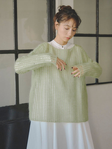 メッシュモヘアニット