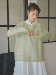 メッシュモヘアニット