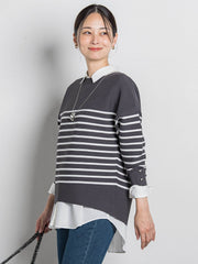【WEB限定】ソデボタンガーターニット≪11号あり/洗える≫