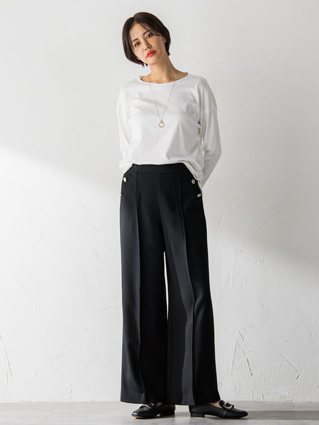 【WEB限定】【3サイズ展開】汗じみ防止シンプルロンT≪洗濯機で洗える≫