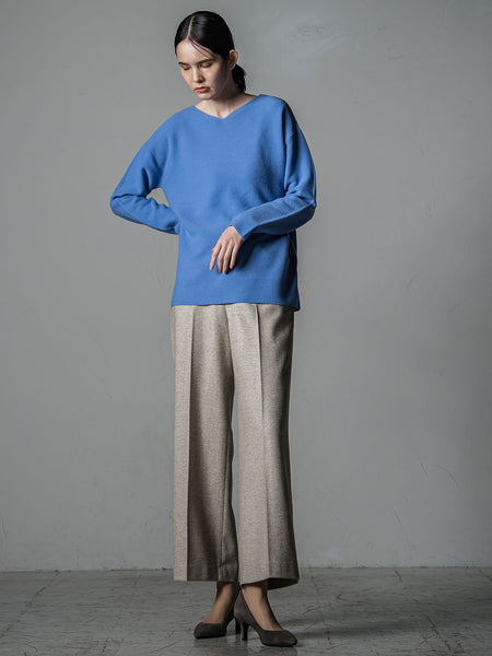 【大きいサイズ】【手洗い可能】前後2wayウールカシミヤニットプルオーバー