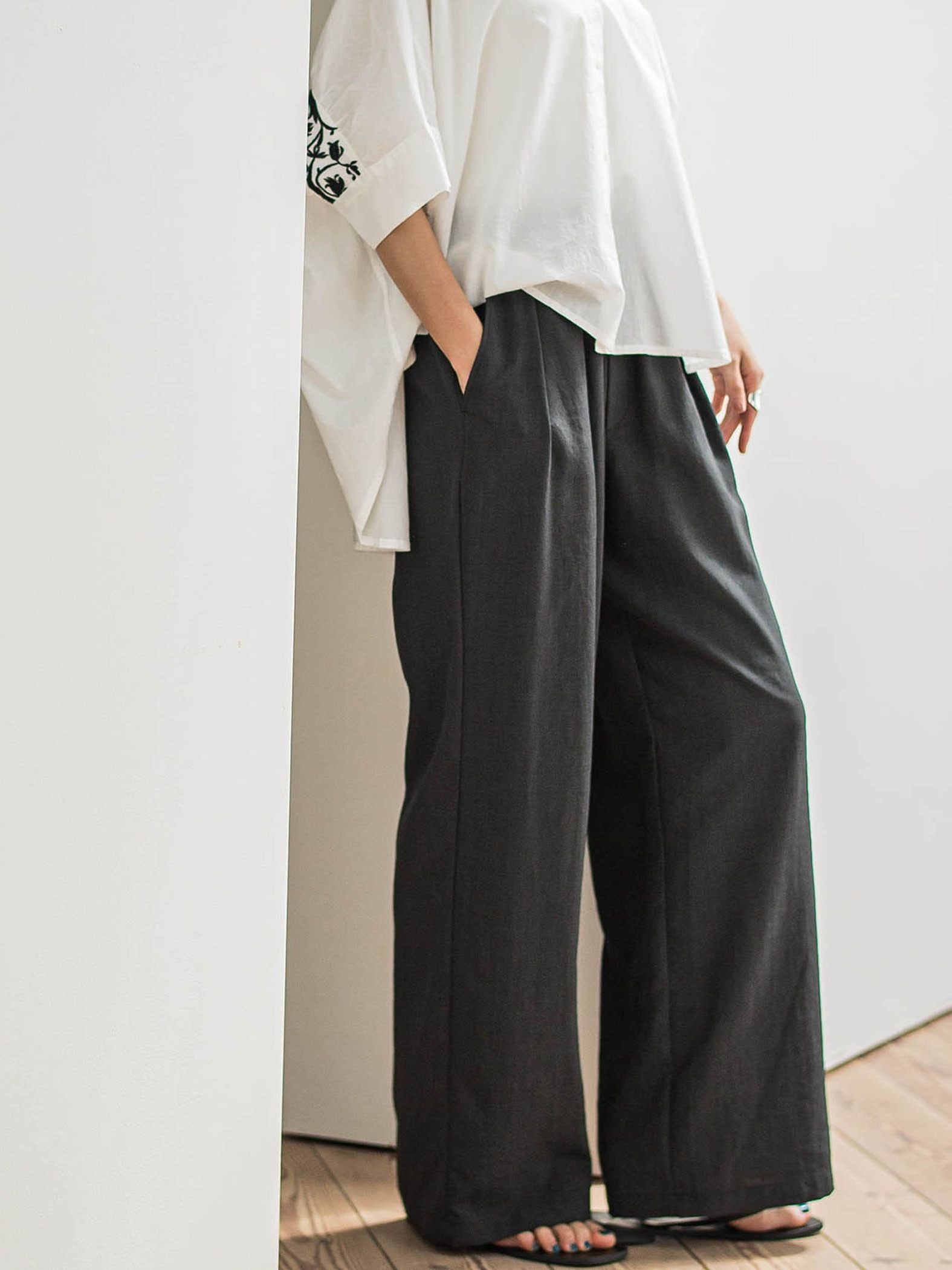 【新色追加】イージーワイドパンツ≪手洗い可能 / セットアップ対応≫