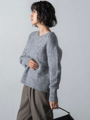 【WEB限定】≪洗えるニット/Lサイズあり≫カジュアルモヘヤニット