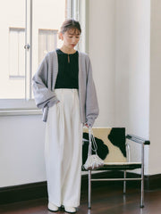 コスミカルウォーム裏起毛2タックワイドパンツ≪洗濯機で洗える≫