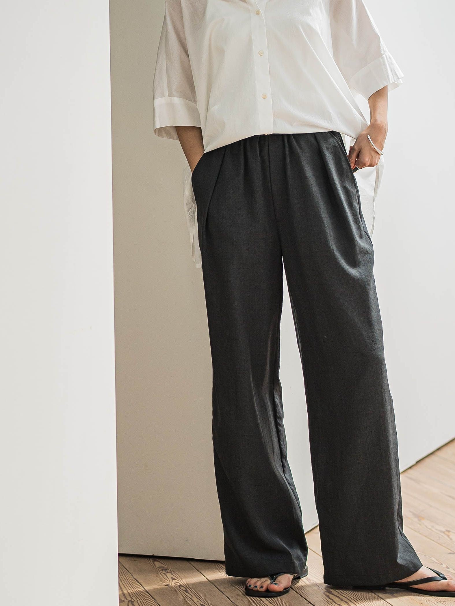 【新色追加】イージーワイドパンツ≪手洗い可能 / セットアップ対応≫