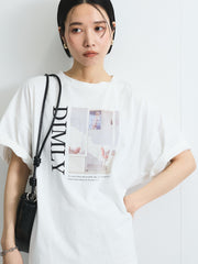 配色フォトプリントTシャツ≪手洗い可能≫