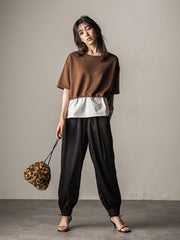 【WEB限定】シャツレイヤード風プルオーバー≪手洗い可能≫