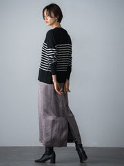 【WEB限定】【洗えるニット】クルーネックベーシックニット≪Lサイズあり≫