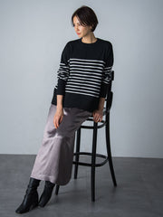 【WEB限定】【洗えるニット】クルーネックベーシックニット≪Lサイズあり≫